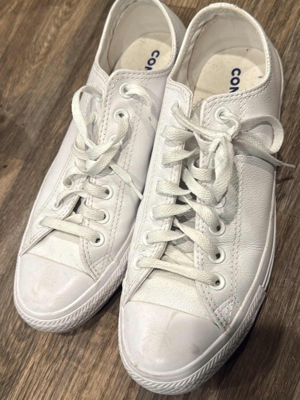 Converse White Low-Top leather sneakers